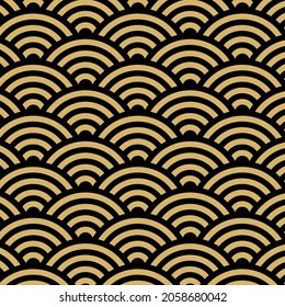 Christmas background set. Background pattern seamless circle abstract wave banner stripe golden line. Luxury abstract gold colour geometric line vector. Luxury create design. Japanese Doodle art.