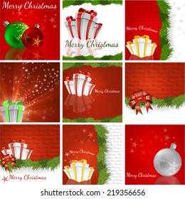 A Christmas background set - vector illustration