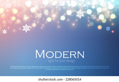  Christmas background. Shining beam bokeh illustration. Vector illustration