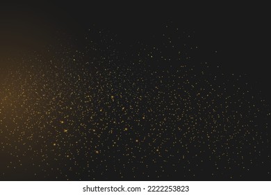 Christmas background of shining dust Christmas glowing light bokeh confetti and spark overlay texture for your design.