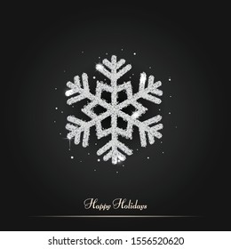 Christmas background with Shining Snowflakes. Christmas Greeting Card and Happy New Year Invitation. Christmas background with shining snowflakes, stars. Vector illustration