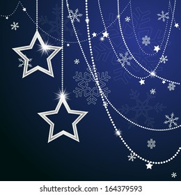 Christmas Background with shining stars and beads . Abstract Illustration. Eps10 Format