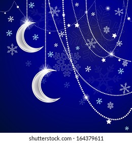Christmas Background with shining stars and beads . Abstract Illustration. Eps10 Format