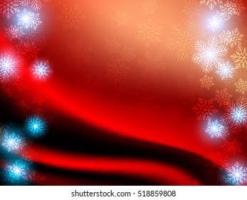 Christmas background with Shining Christmas tree, vector illustration.Red background