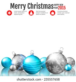 Christmas background with shiny baubles