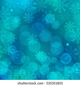 Christmas background with shiny bokeh lights. Vector design for Merry Christmas and Happy New Year party flyers, invitation cards, banner, brochure, poster, brochures etc.