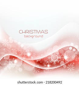 Christmas background with shiny effect, bubbles, stars and snowflakes/vector illustration