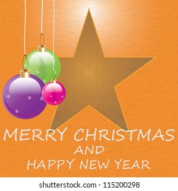 Christmas background with shiny Globes