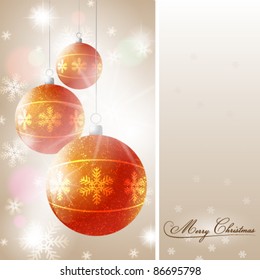 Christmas background with shiny Globes