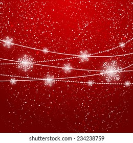 Christmas background with shiny snowflakes