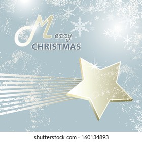 Christmas background - shooting star - winter retro design