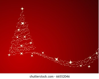 Christmas background, silhouette of a christmas tree. Vector illustration.