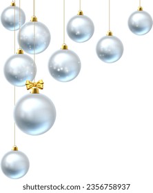 Christmas background with  silver balls or baubles ornament decorations