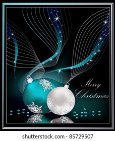 Christmas background silver  and blue