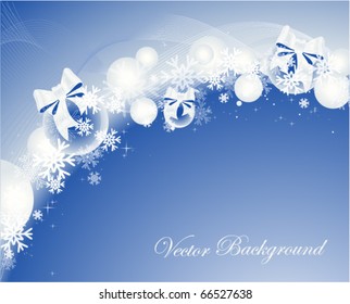 Christmas background with silver bow