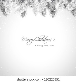 Christmas background with silver branches