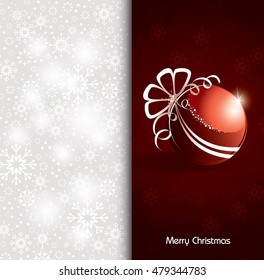 Christmas Background. Silver and Red Shiny Illustration.
