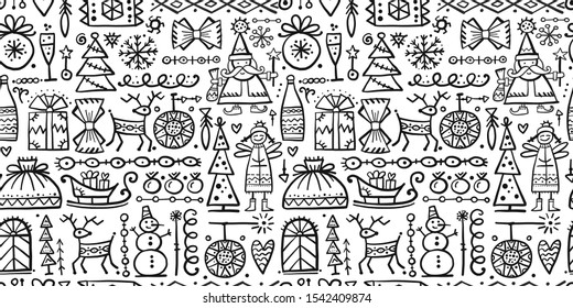 Christmas background, sketch for your design. Vector illustration