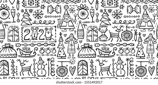 Christmas background, sketch for your design. Vector illustration