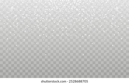 Fundo de Natal com pequenos flocos de neve caindo. Efeito de tempestade de neve, vento frio e turvo com png de neve. neve em pó de férias para cartões, convites, banners, publicidade.