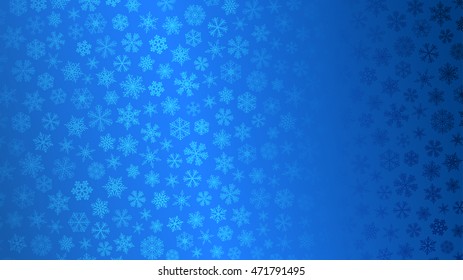 Christmas background of small snowflakes in light blue colors