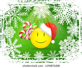 Christmas background with smile and snowflake