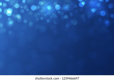 Christmas background with snow and blue light abstract, winter. vector design