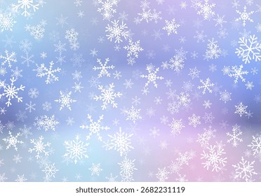 Fondo de Navidades con nieve cayendo sobre el fondo borroso. Copos de nieve, elevándose sobre el fondo suave