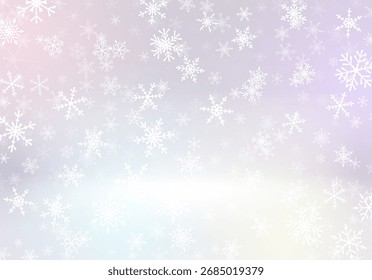 Christmas background with snow falling on the blurred background. Snowflakes, soaring on the soft background