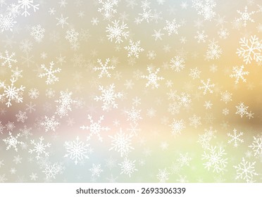 Christmas background with snow falling on the blurred background. Snowflakes, soaring on the soft background