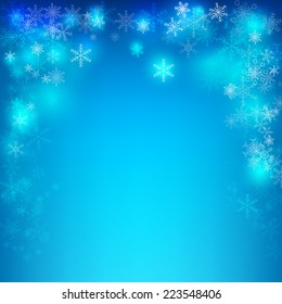 Christmas background snow flake and lighting effect, vector illustrator