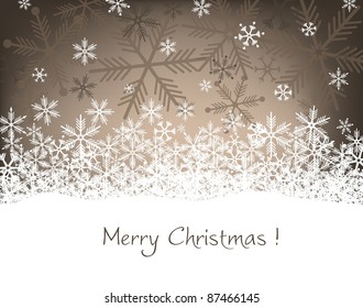 Christmas background with snow flakes, vector