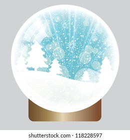 Christmas background snow globe