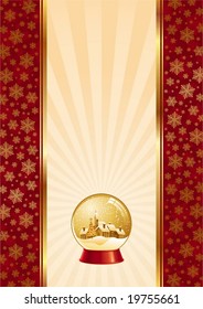 Christmas background with snow globe