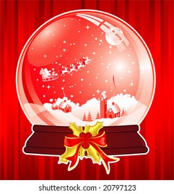Christmas Background with snow globe, element for design, vector illustration