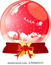Navidades Fondo con globo de nieve, elemento para el diseño, Ilustración vectorial