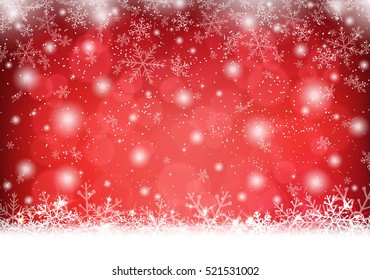 Christmas Background With Snow And Snowflakes