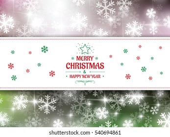 Christmas background snow vector and happy new year 