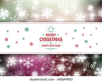 Christmas background snow vector and happy new year 