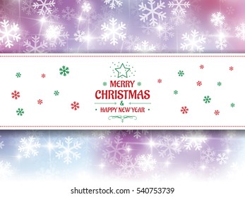 Christmas background snow vector and happy new year 
