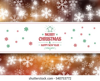 Christmas background snow vector and happy new year 