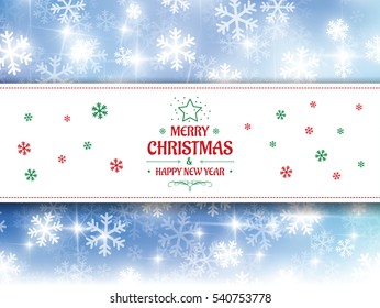 Christmas background snow vector and happy new year 