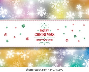 Christmas background snow vector and happy new year 