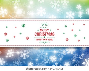 Christmas background snow vector and happy new year 