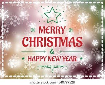 Christmas background snow vector and happy new year 