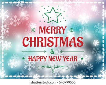 Christmas background snow vector and happy new year 