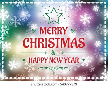 Christmas background snow vector and happy new year 