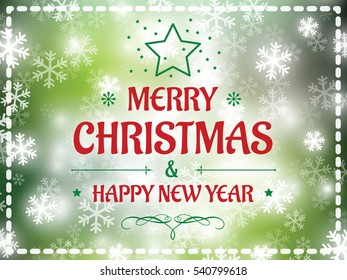 Christmas background snow vector and happy new year 