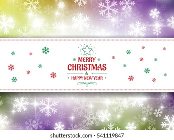 Christmas background snow vector and happy new year 