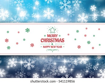 Christmas background snow vector and happy new year 